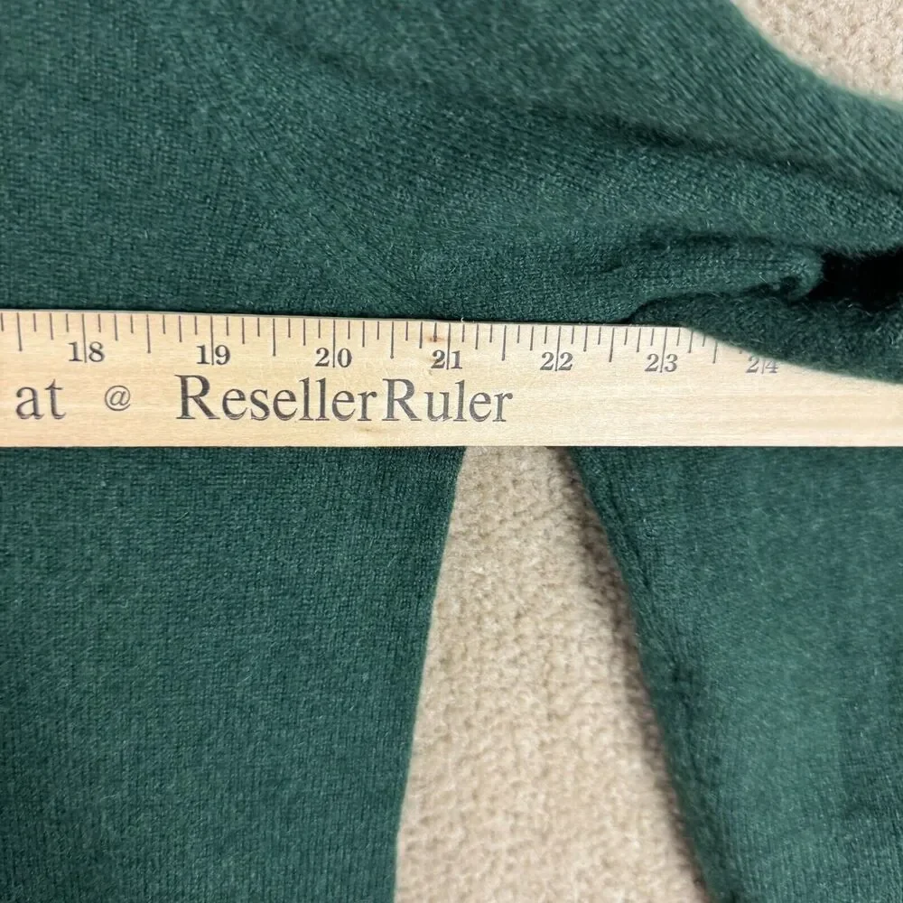 Nordstrom Sweater Mens Size Medium M Green Cashmere Crewneck Pullover Cozy Knit - Picture 4 of 7